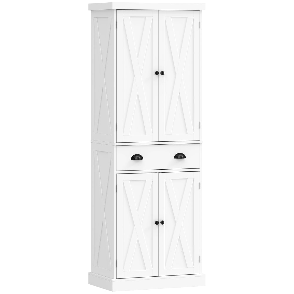Armoire de cuisine avec 4&nbsp;portes tiroir étagères réglables bois blanc
