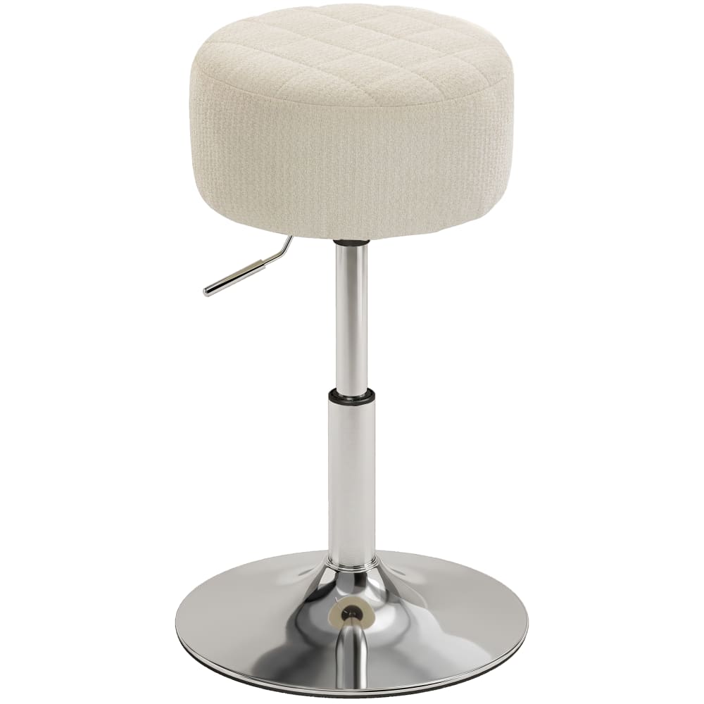 Tabouret de coiffeuse pivotant réglable en hauteur chenille crème