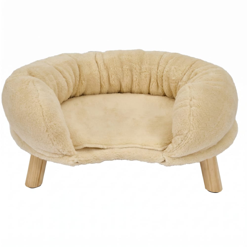 Canapé lit surélevé ergonomique pour chat beige 50 cm