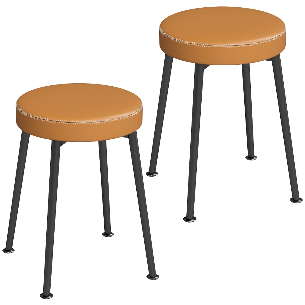 Lot de 2 chaises de salle à manger rondes empilables marron et noir