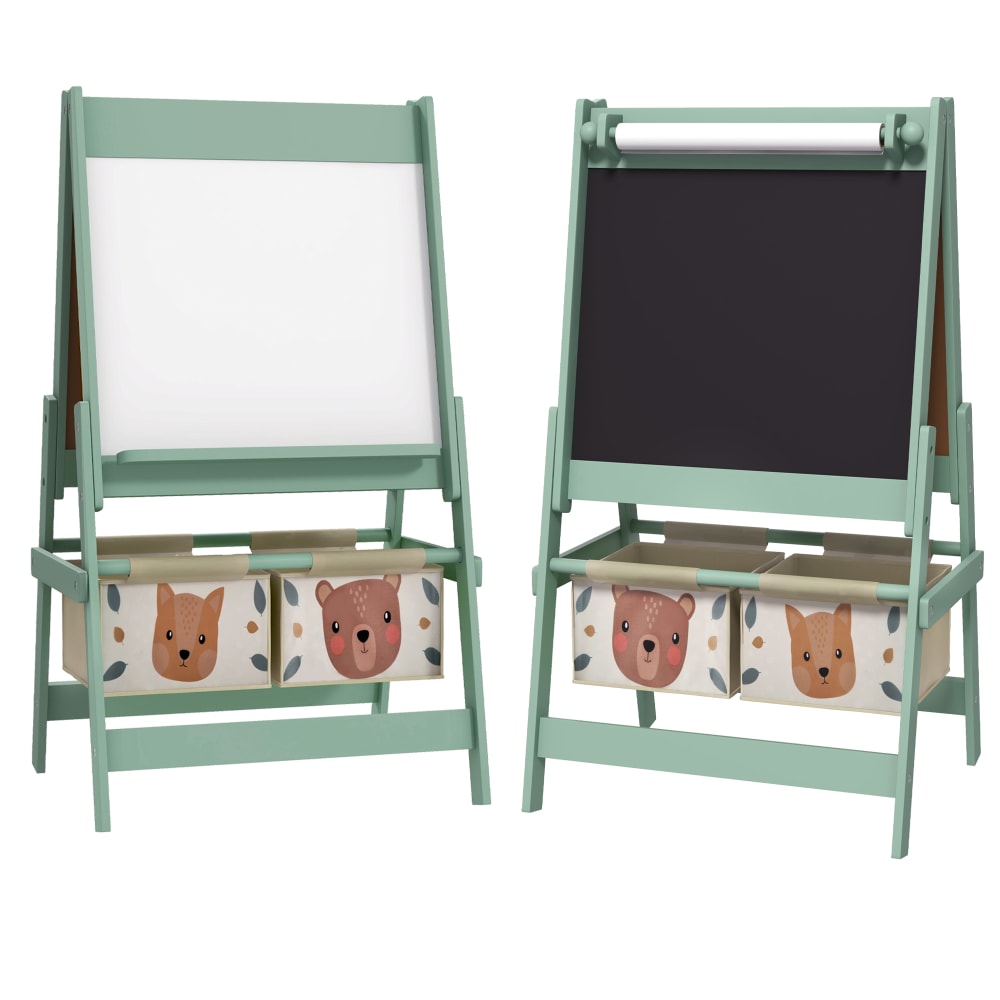 Tableau chevalet enfant ardoise double face papier vert