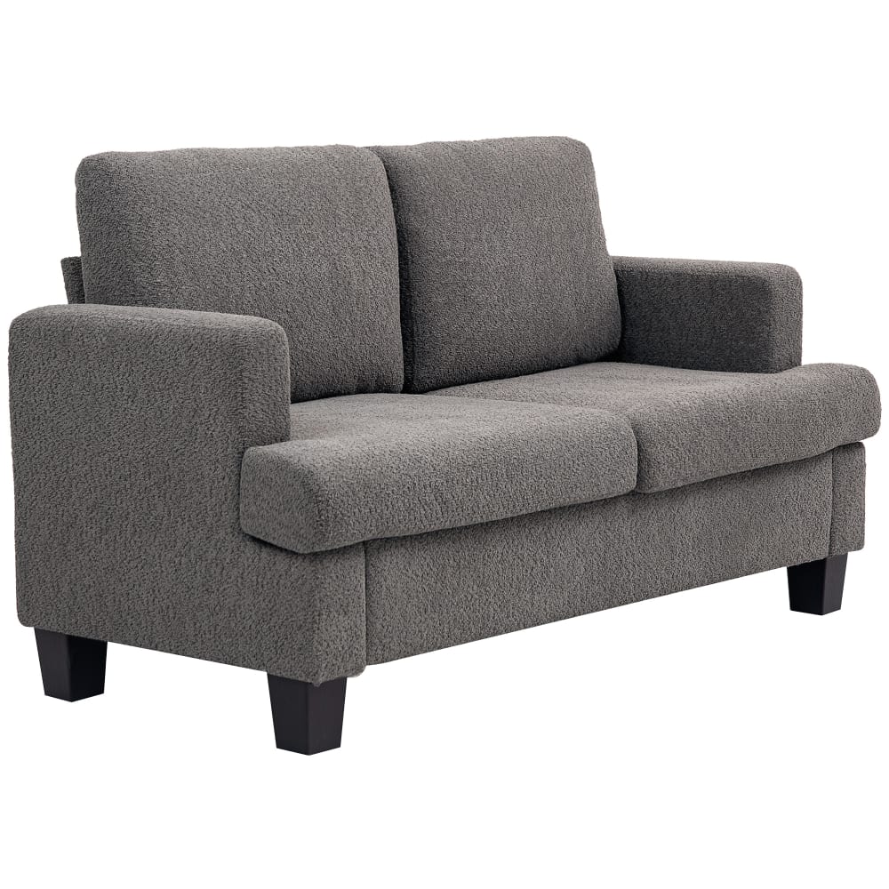 Canapé 2 places 140 cm tissu gris foncé