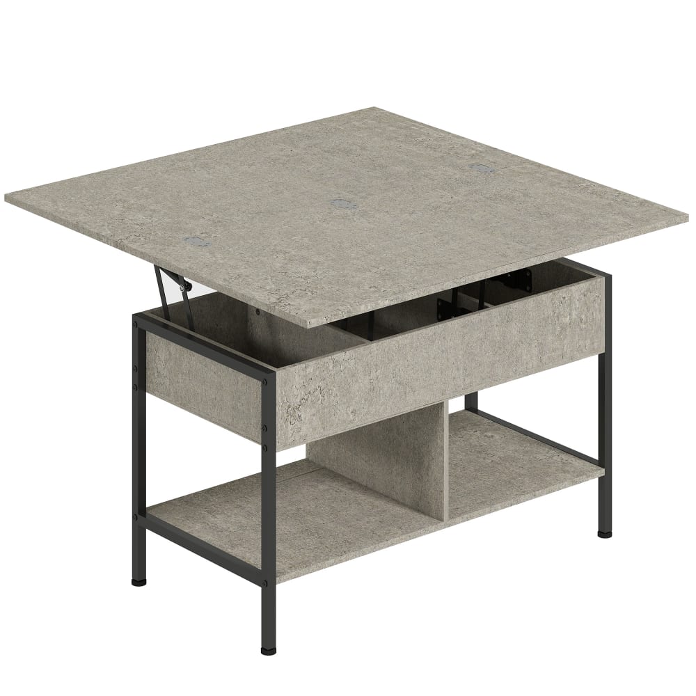 Table basse relevable et extensible panneau de particule gris Table basse relevable et extensible panneau de particule gris
