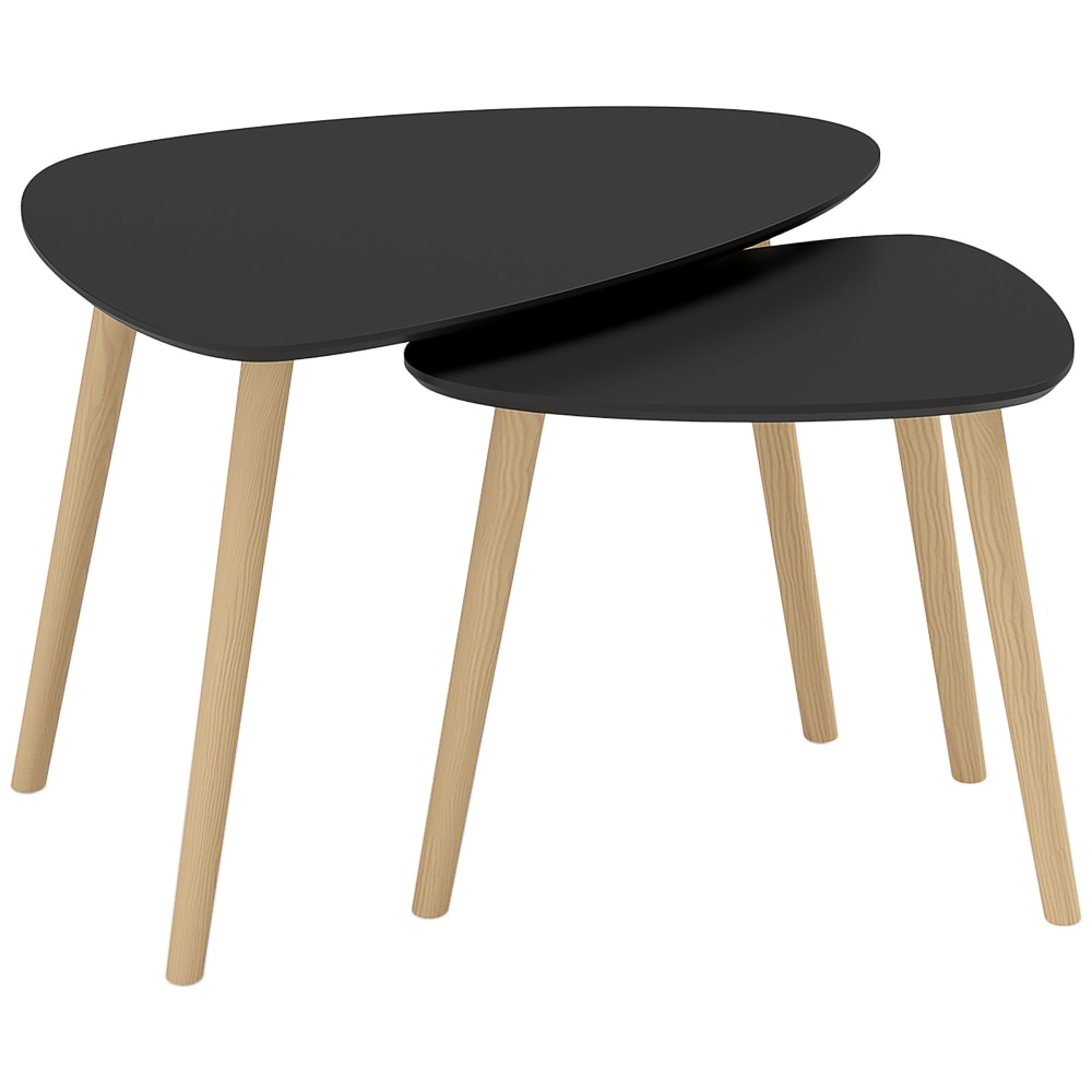 Tables basses gigognes lot de 2 bois noir Tables basses gigognes lot de 2 bois noir