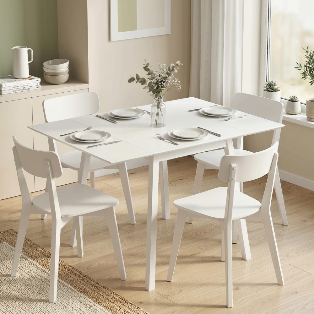 Table de cuisine pliante bois blanc