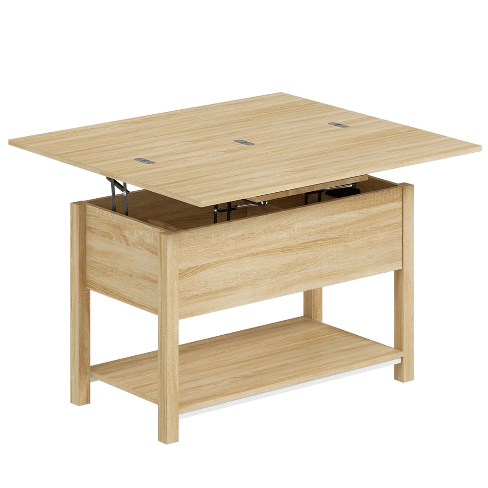 Table basse relevable et extensible mdf bois naturel Table basse relevable et extensible mdf bois naturel