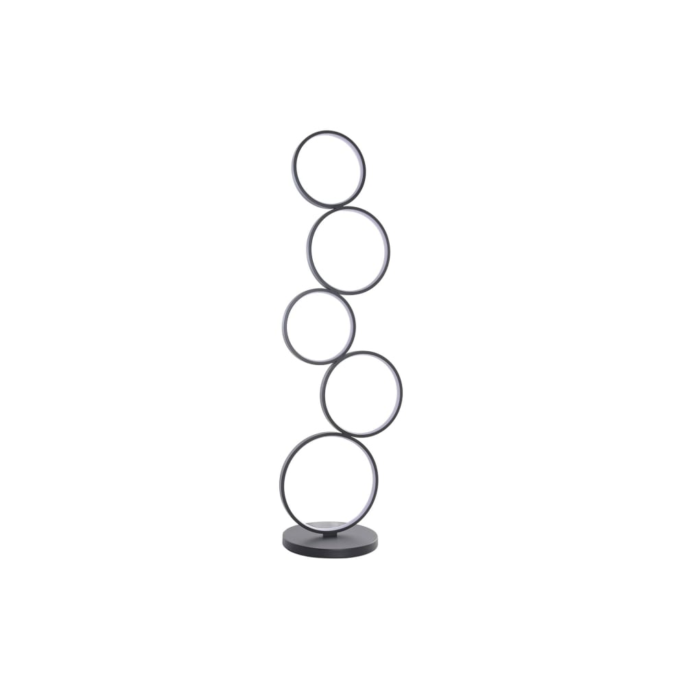 Lampadaire led cercles en aluminium noir 37x5x120 cm — vue 3