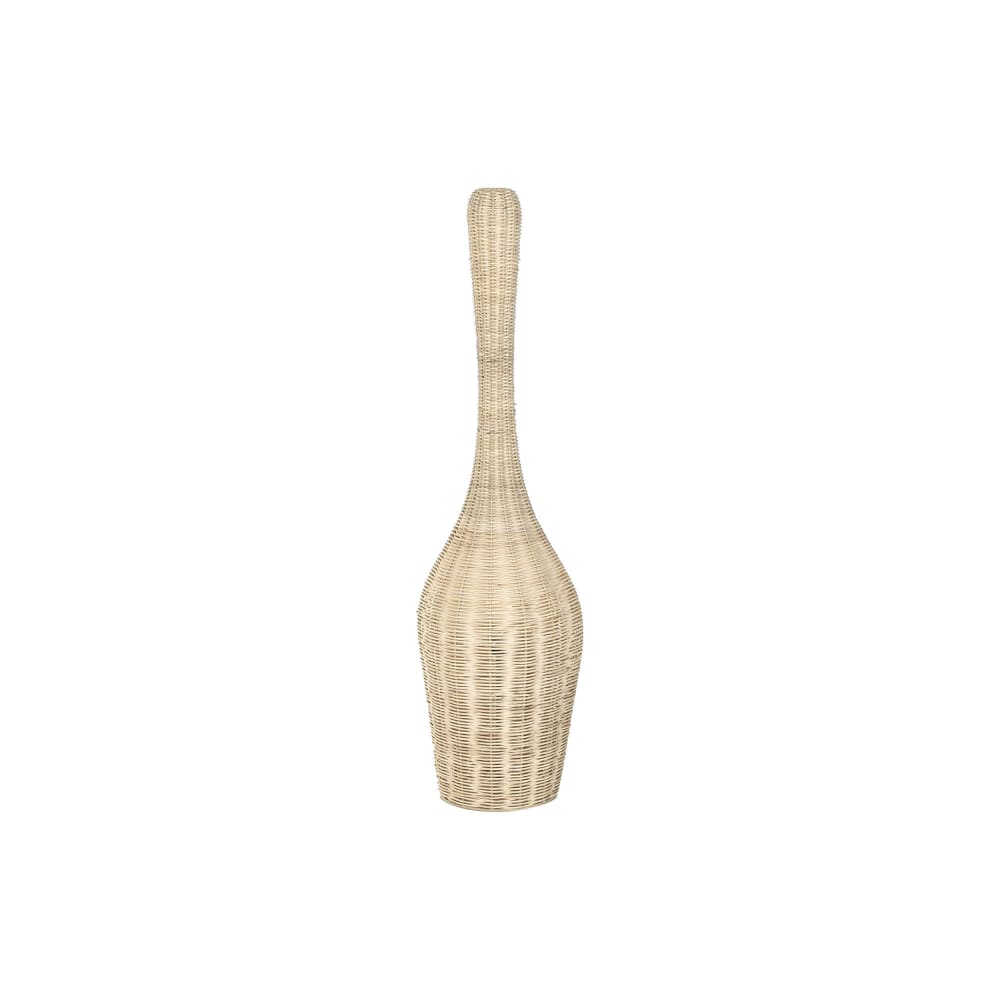 Lampadaire en rotin et fer marron 25x25x85 cm