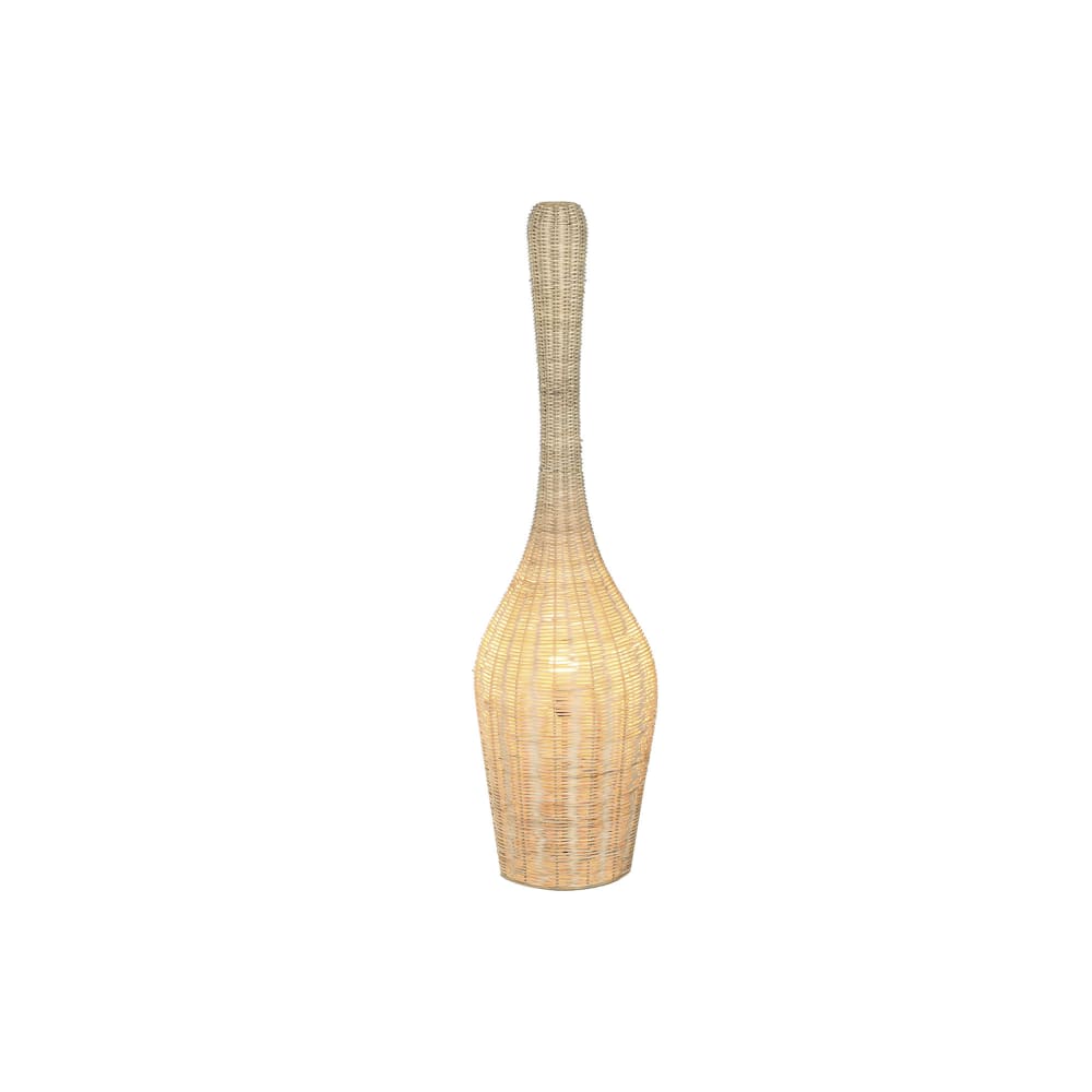 Lampadaire en rotin et fer marron 25x25x85 cm — vue 4