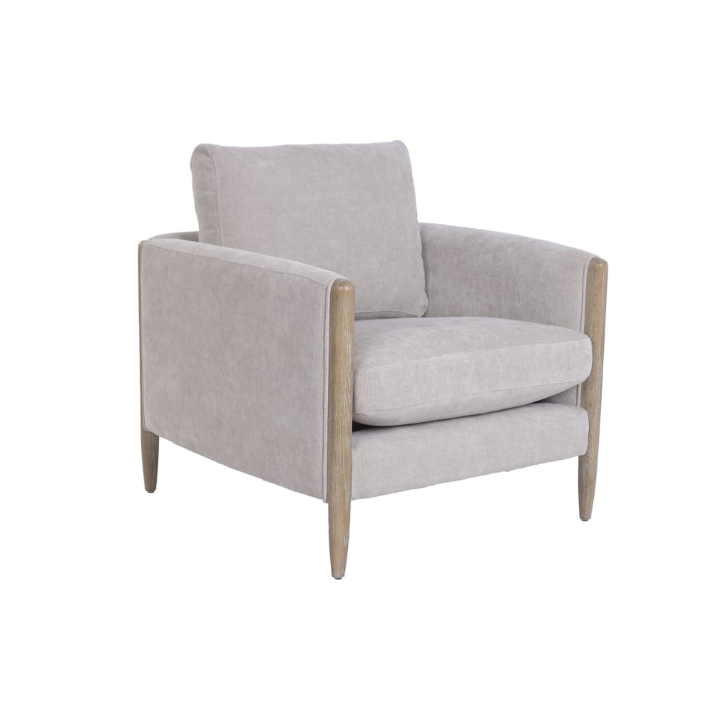 Fauteuil en frêne et polyester gris 82x82x82 cm