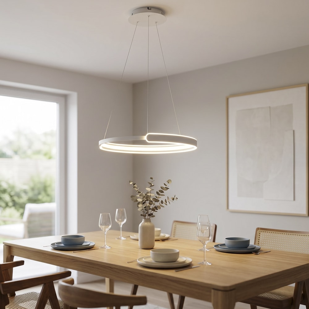 Plafonnier led en aluminium blanc 53x53 cm — vue 3