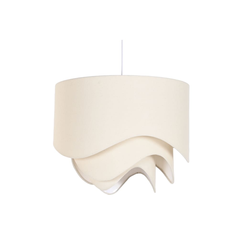 Plafonnier en polyester et acier beige 49x49x40 cm
