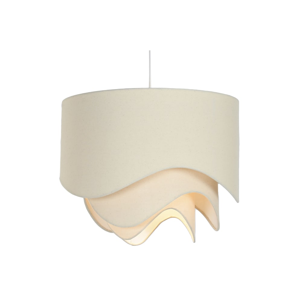 Plafonnier en polyester et acier beige 49x49x40 cm — vue 4