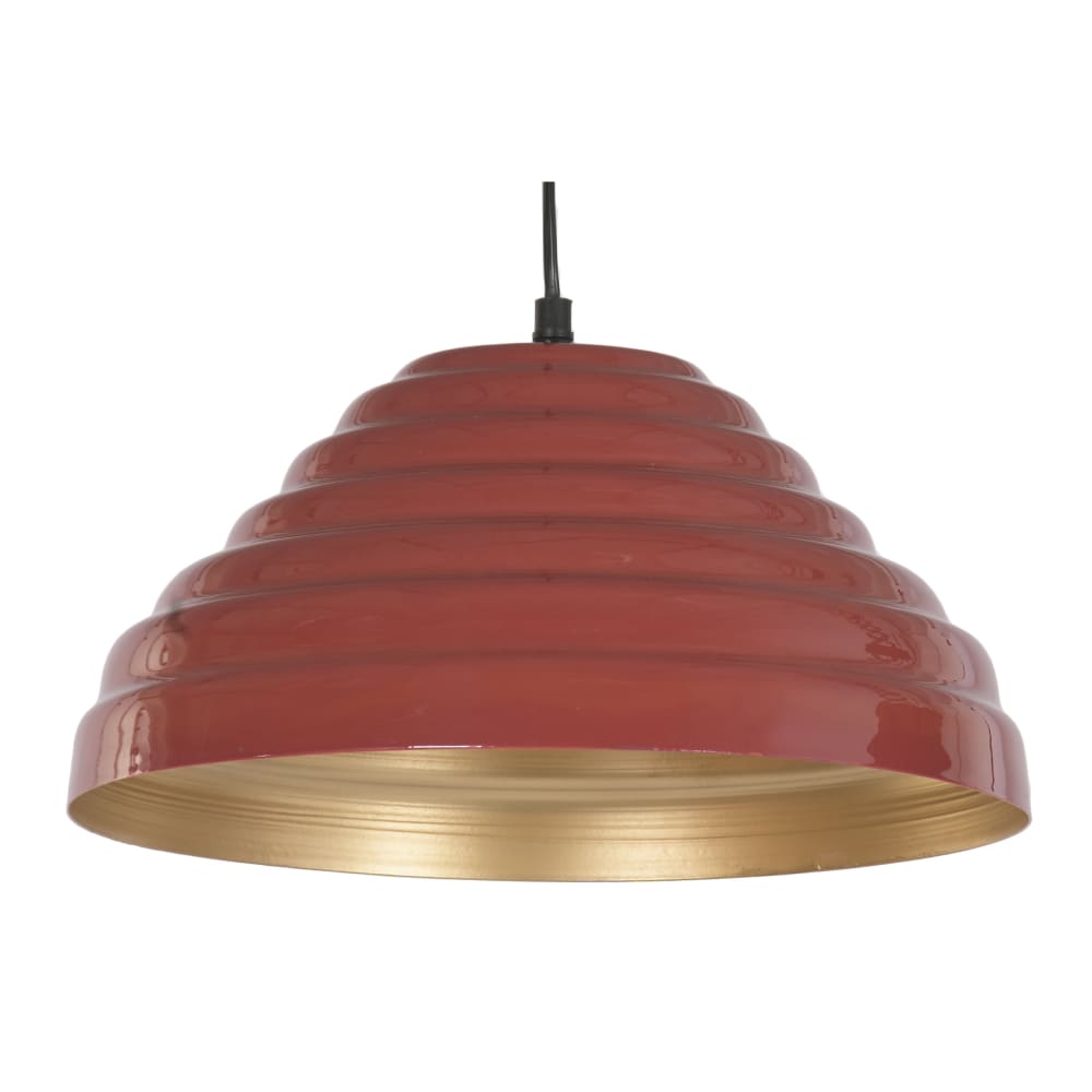 Plafonnier en fer rouge 34x34x17 cm
