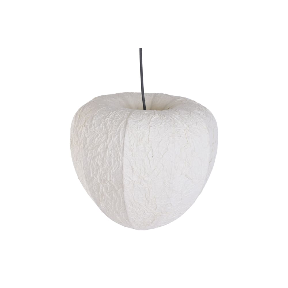 Plafonnier en papier et acier beige 35x35x29 cm