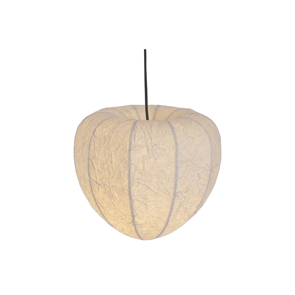 Plafonnier en papier et acier beige 35x35x29 cm — vue 4