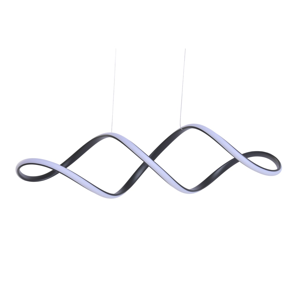 Plafonnier led spirale en aluminium noir 80x20x20 cm