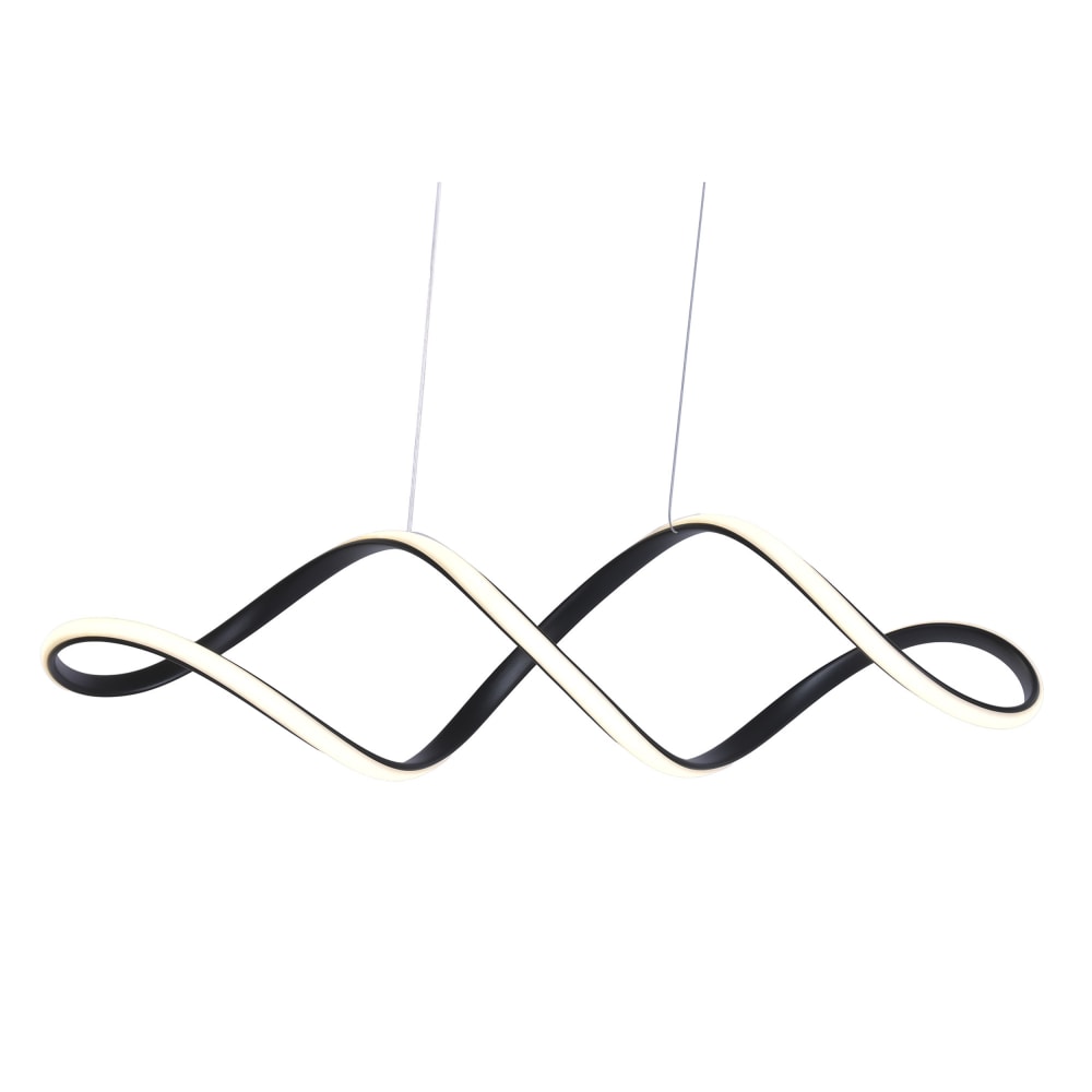 Plafonnier led spirale en aluminium noir 80x20x20 cm — vue 4