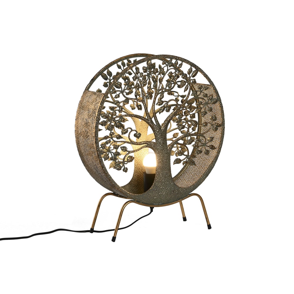 Lampe arbre en acier doré 40x13x49 cm