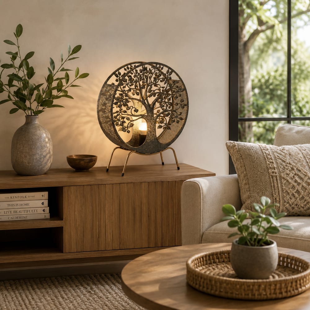 Lampe arbre en acier doré 40x13x49 cm — vue 3