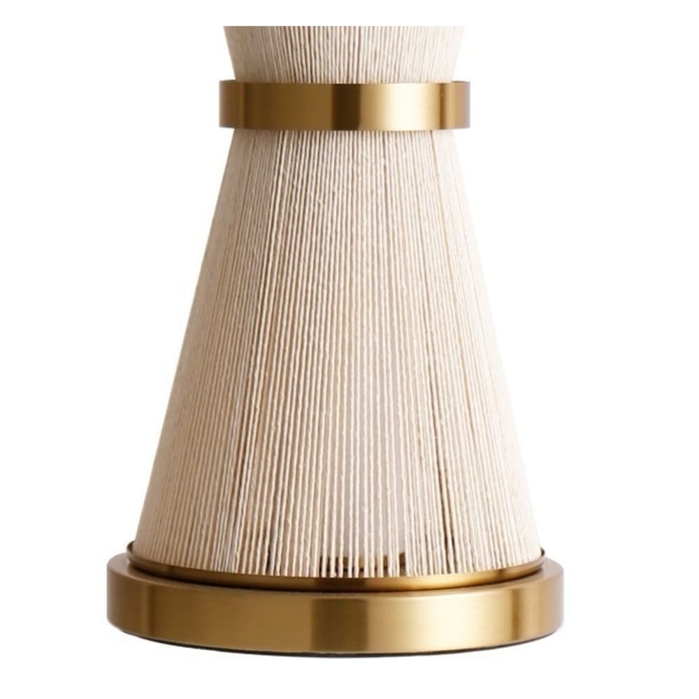 Lampe en coton et acier beige 20x20x43 cm — vue 4