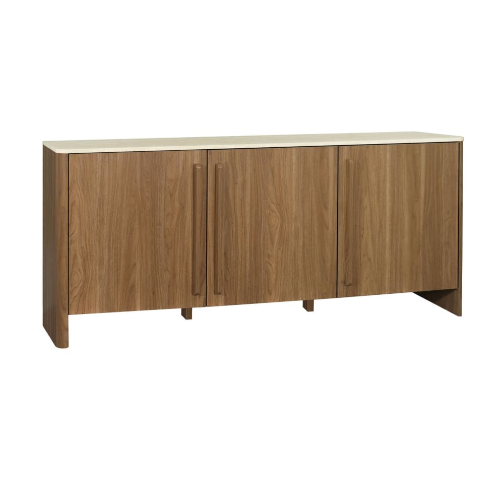 Buffet décor bois noyer et effet travertin 3 portes 160cm Buffet décor bois noyer et effet travertin 3 portes 160cm