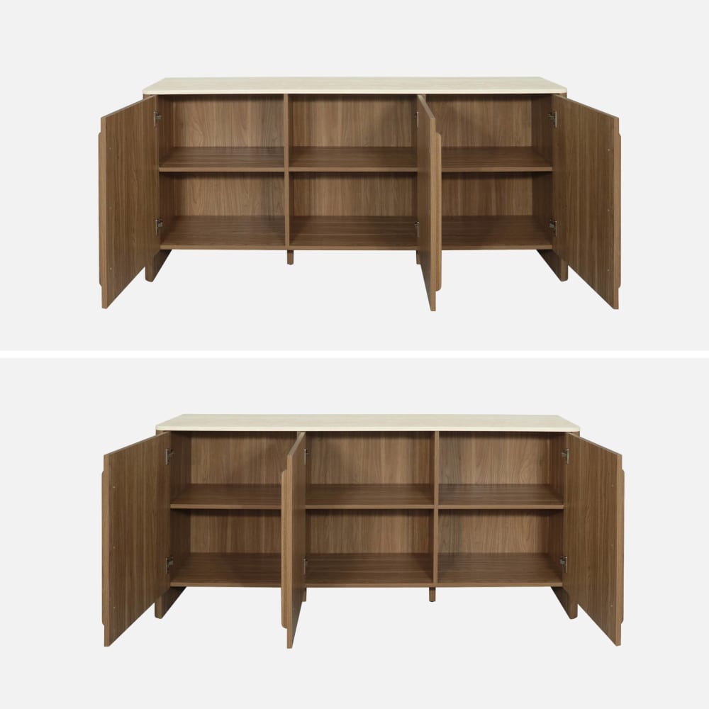 Sideboard mit Travertin-Effekt nussbaumfarben - Maisons Du Monde