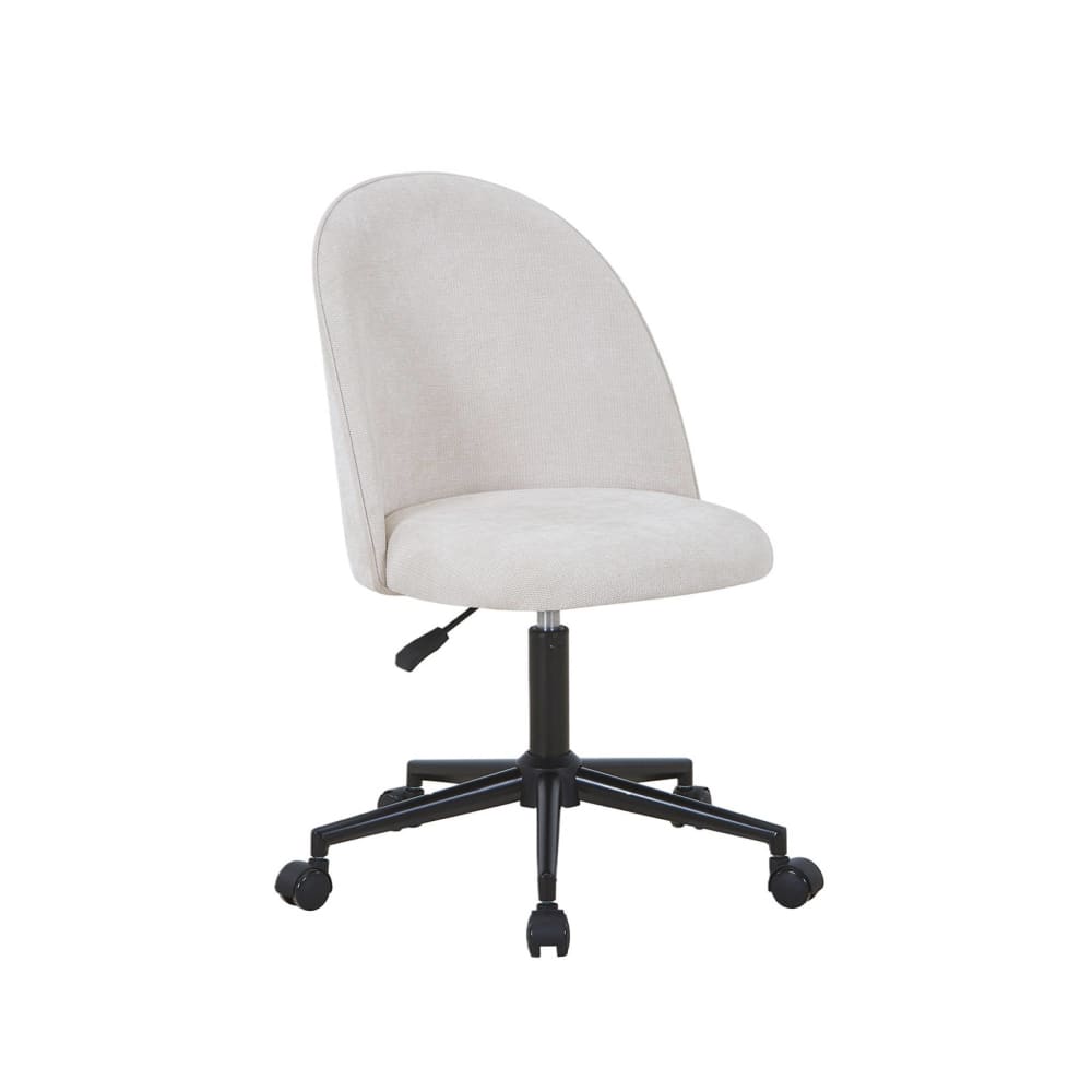 sweeek Bürostuhl mit Rollen und Stoffbezug beige style classic chic - Pes - Polyester