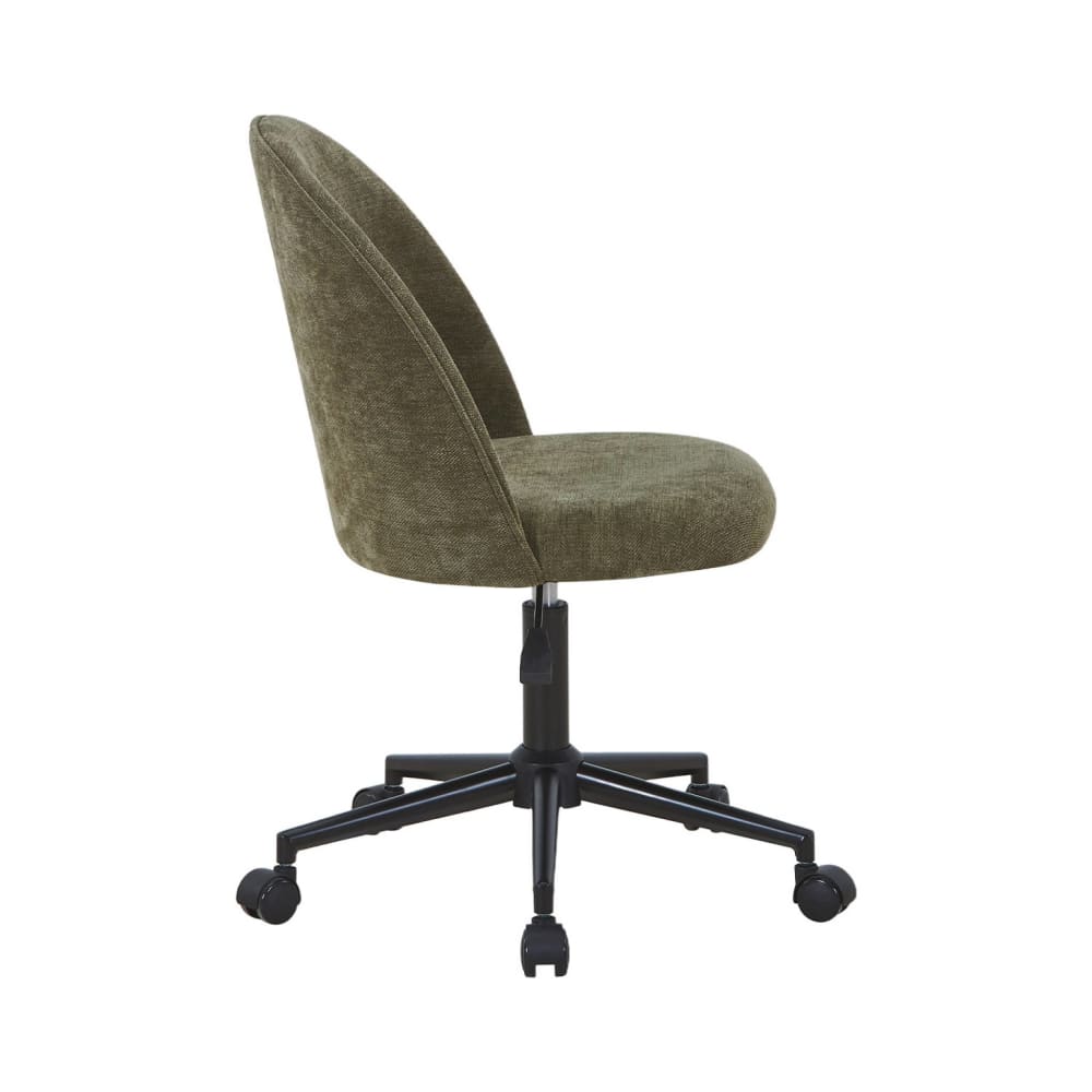 Bürostuhl mit Rollen und Stoffbezug khaki - Maisons Du Monde