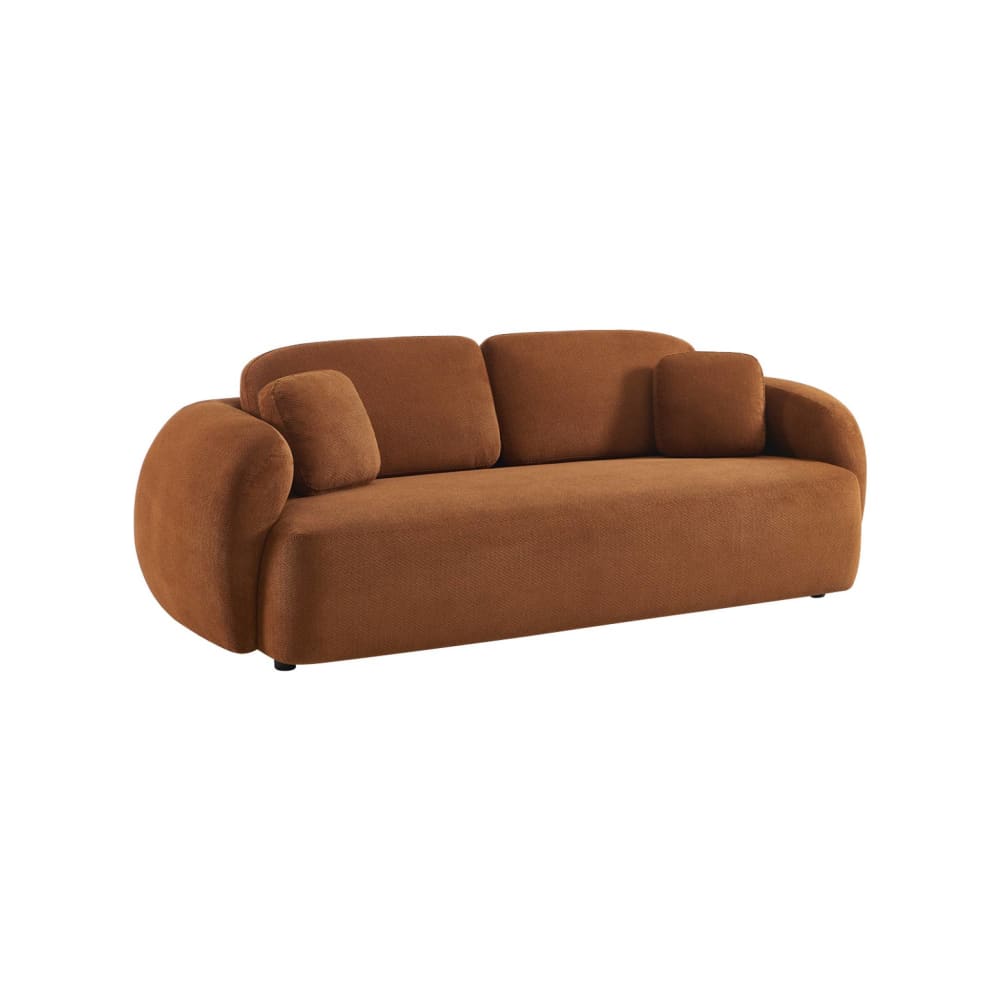 Canapé 3 places tissu chenille terracotta Canapé 3 places tissu chenille terracotta
