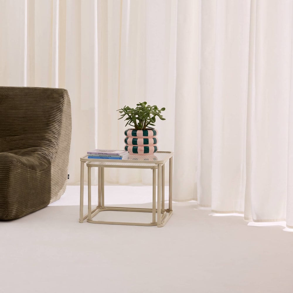 Satztische aus Metall und Glas ecru - Maisons Du Monde