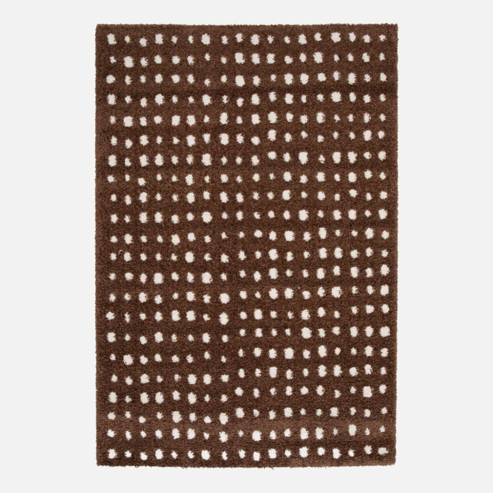 Tapis intérieur à pois marron et crème 120x170cm