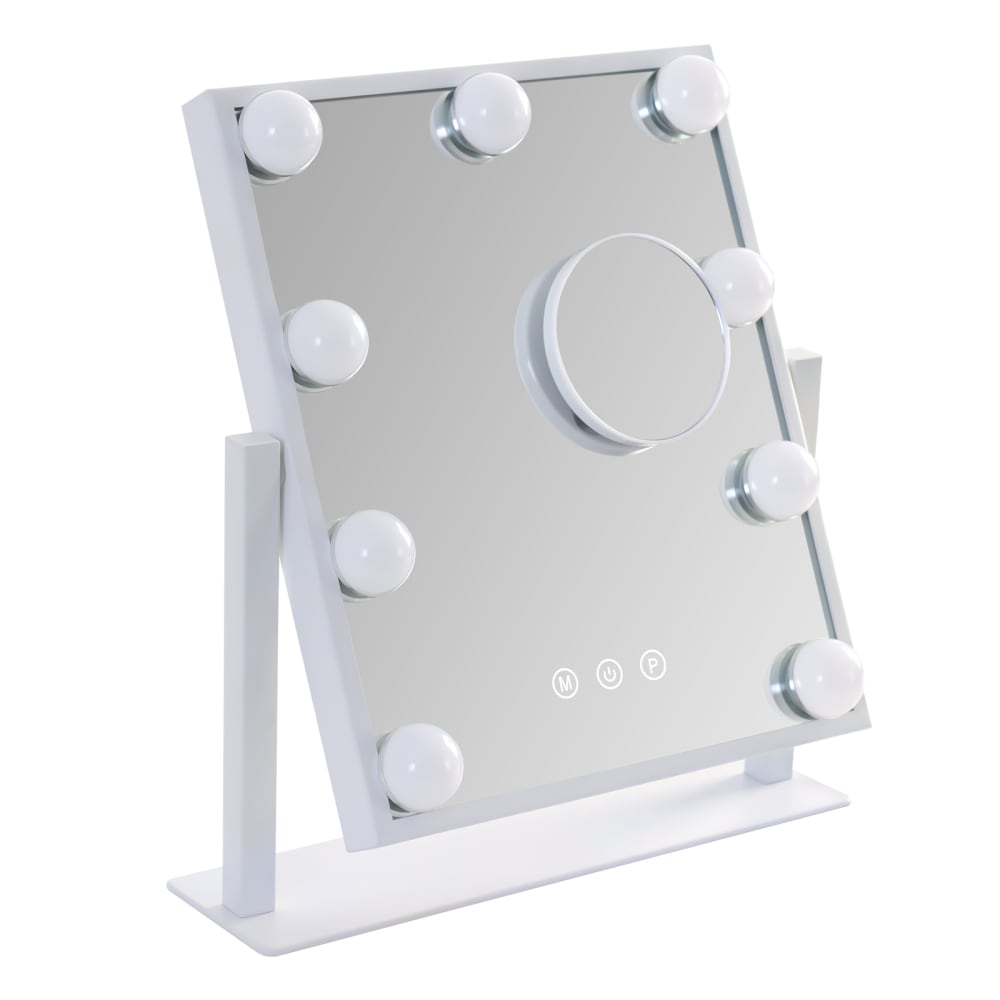 Miroir de maquillage verre blanc 30.5x33.5cm 11w
