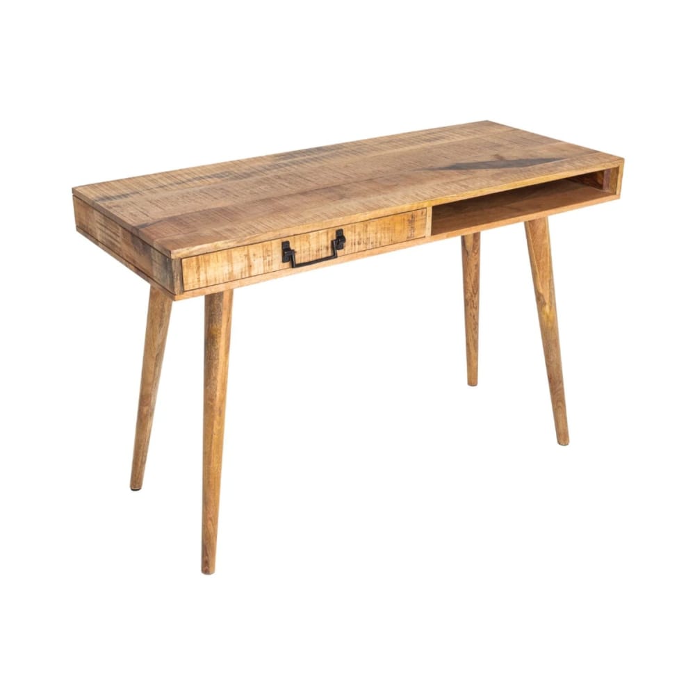 Bureau 1 tiroir, 1 niche en manguier massif 120cm Bureau 1 tiroir, 1 niche en manguier massif 120cm