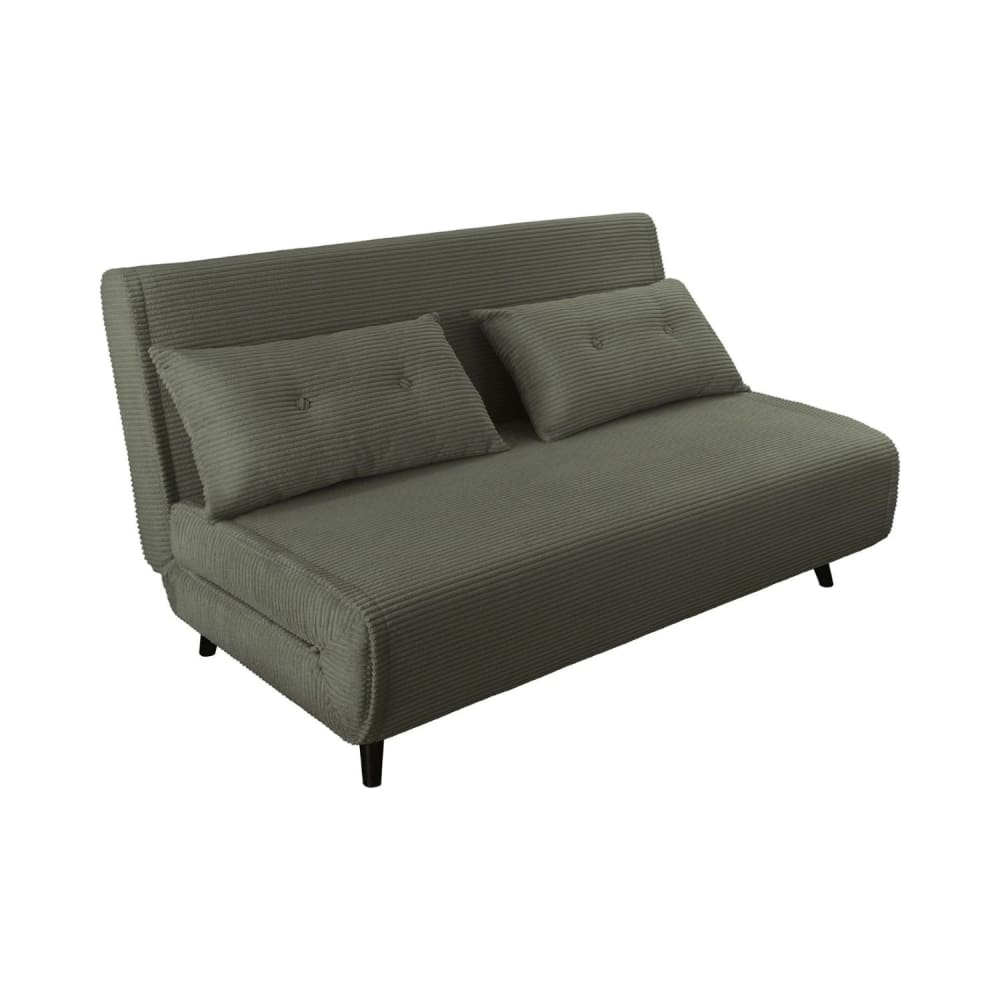 Canapé droit convertible 2 places en polyester vert foncé