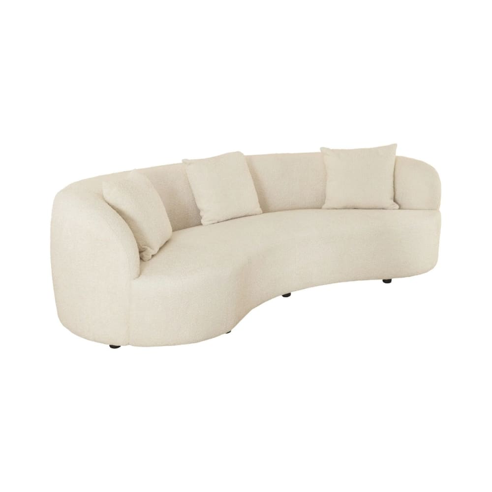 Canapé droit 3 places en polyester beige