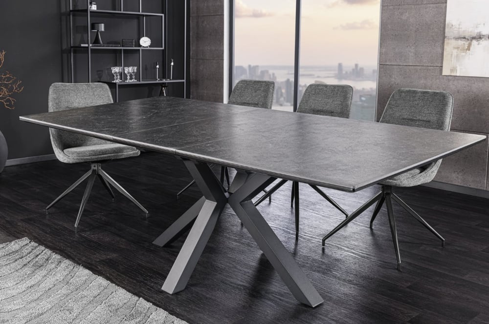 Ausziehtisch aus Keramik 160-200cm graphitgrau - Maisons Du Monde