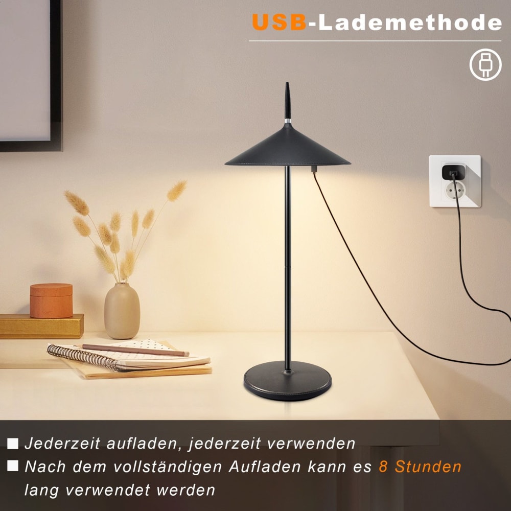 Lampe de table noir 15.4x15.4x37.6cm led — vue 4