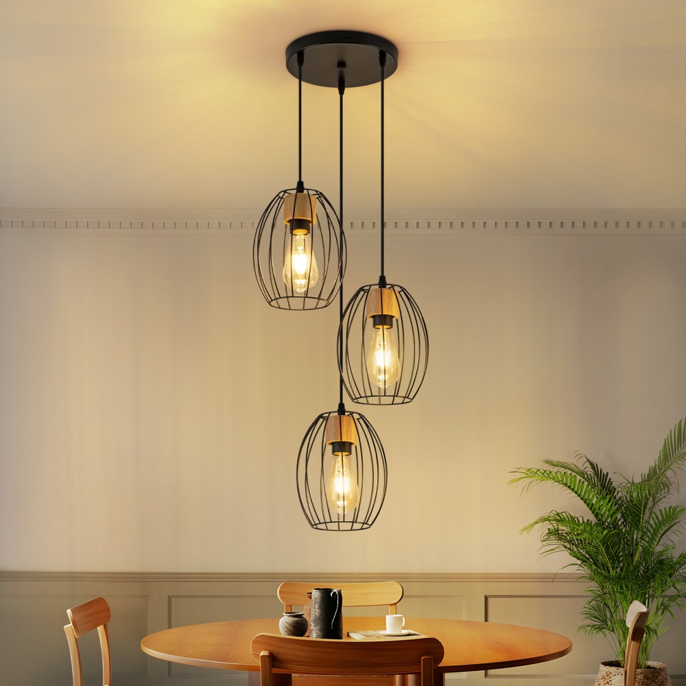Pendelleuchte Eisen 24x17x147cm schwarz E27 - Maisons Du Monde