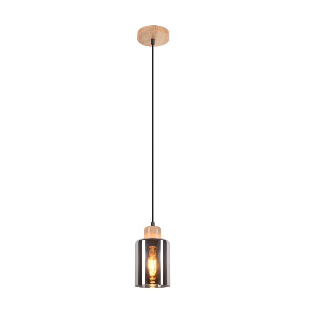 Suspension en verre gris 12x12x146.5cm e27