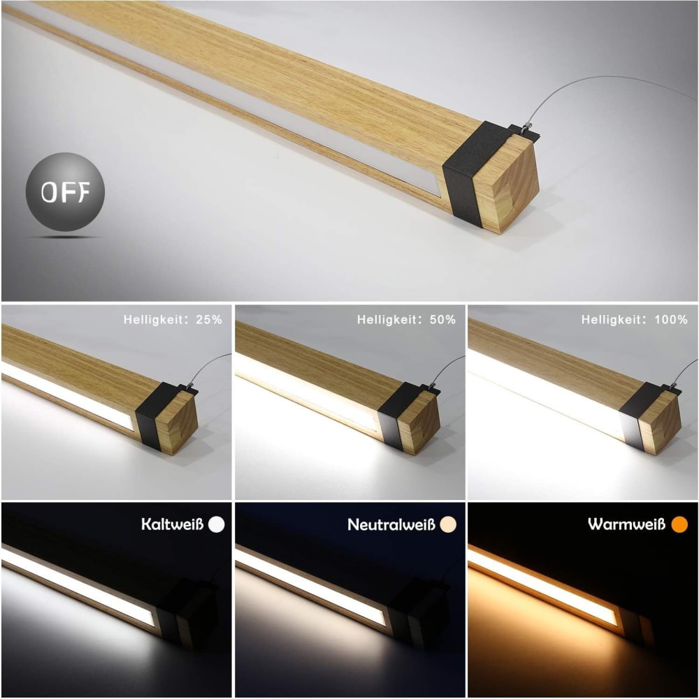 Suspension marron 100x6x9.5cm led 19W — vue 4