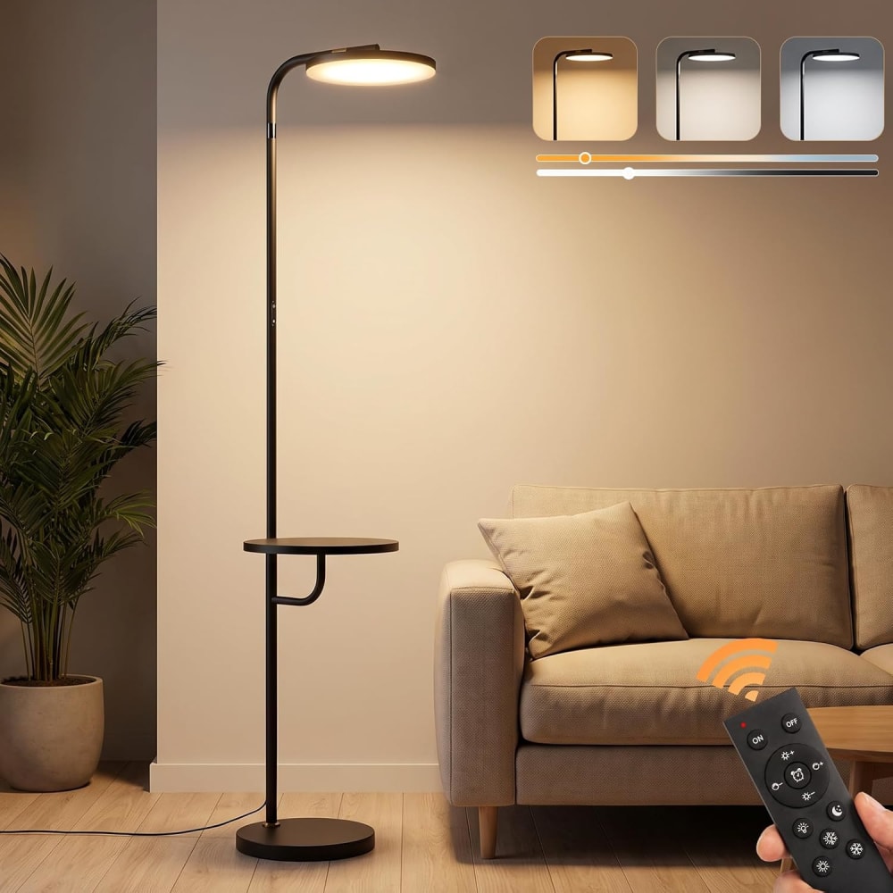 Lampadaire en fer noir 34x28x174cm led — vue 3