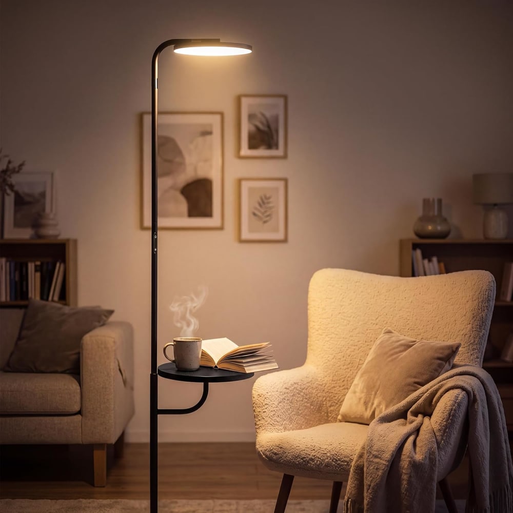 Lampadaire en fer noir 34x28x174cm led — vue 4