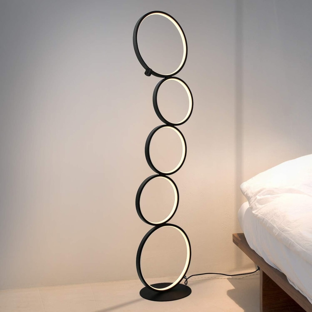 Stehlampe Eisen,Aluminium 26x20x110cm schwarz LED - Maisons Du