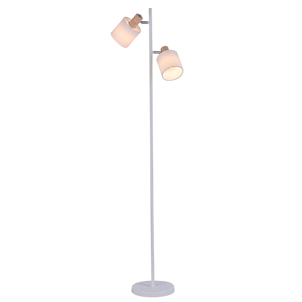 Lampadaire en fer bois blanc 27x22x145cm e14
