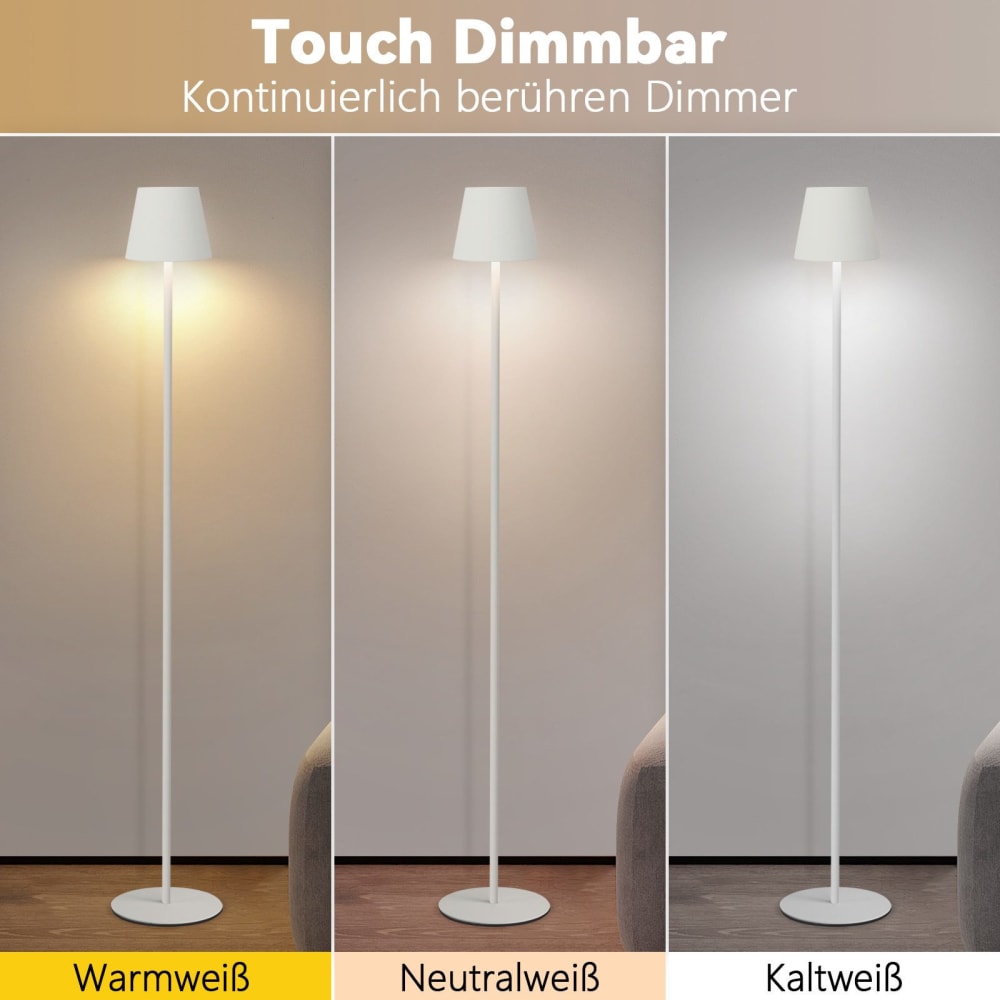 Lampadaire en fer blanc 11x11x125cm led — vue 4