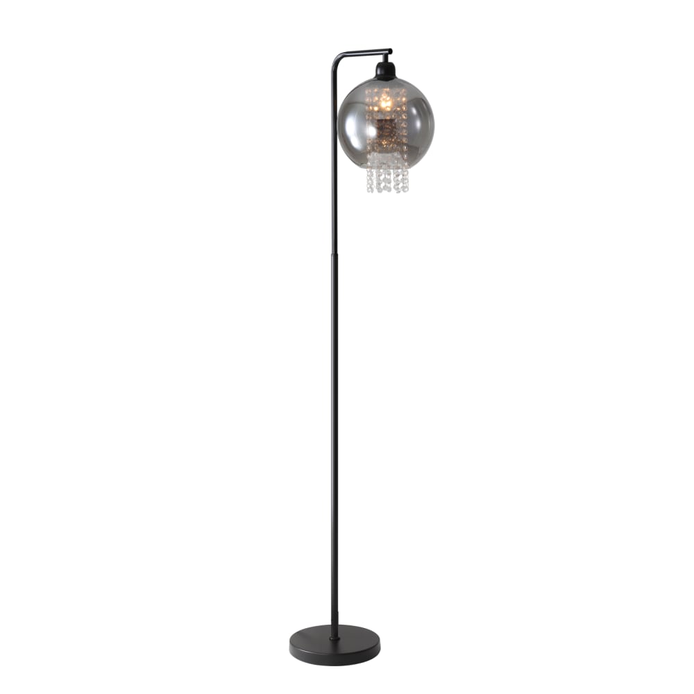 ZMH Stehlampe Eisen,Glas 45x25x164cm schwarz E27 style modern - Stahl