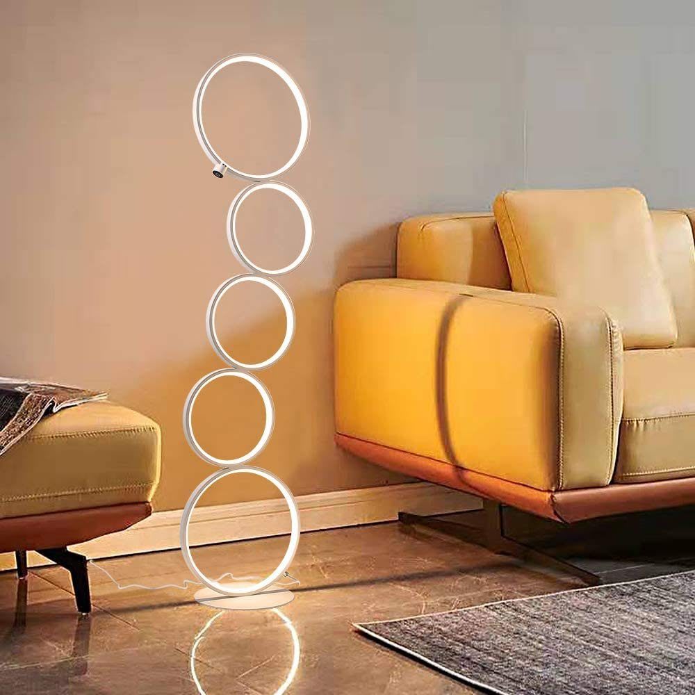 Lampadaire en fer aluminium blanc 26x20x110cm led — vue 4