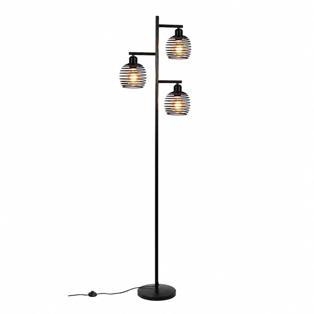 ZMH Stehlampe Eisen 25x37x156cm schwarz E27 style modern - Stahl
