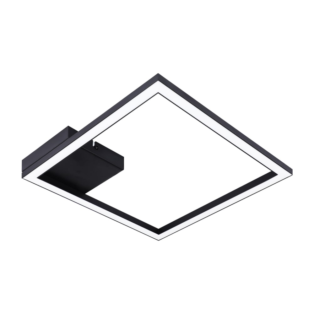 Plafonnier en fer aluminium noir 29.4x29.4x3.8cm led 3000k 12w
